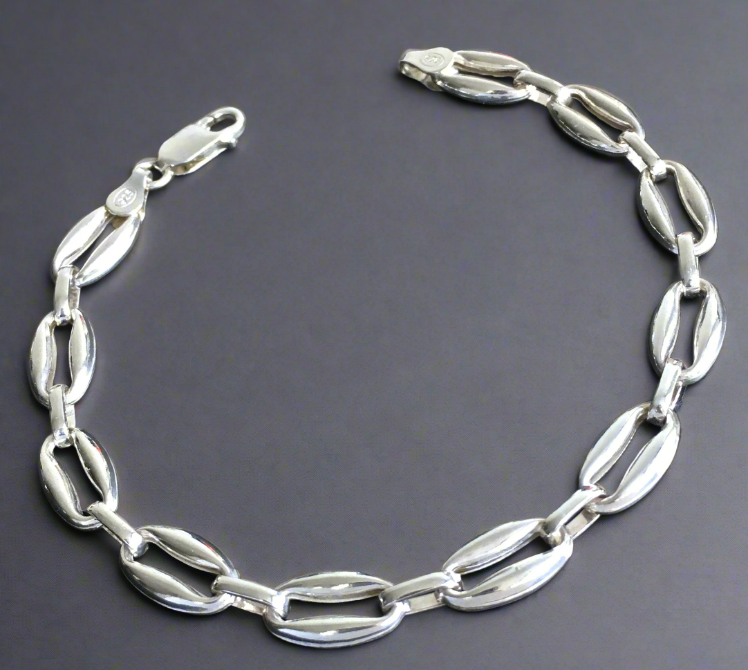 Silver Anchor Link Chain Bracelet Mariner 925 Sterling New 8mm Mens Jewelry