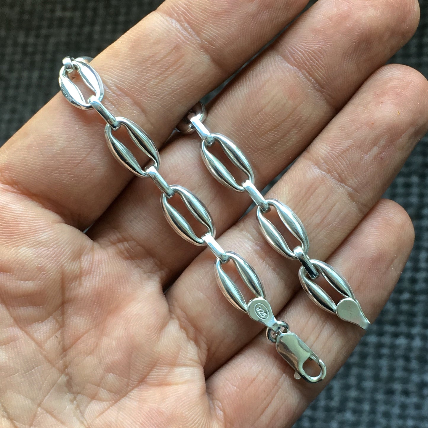 Silver Anchor Link Chain Bracelet Mariner 925 Sterling New 8mm Mens Jewelry