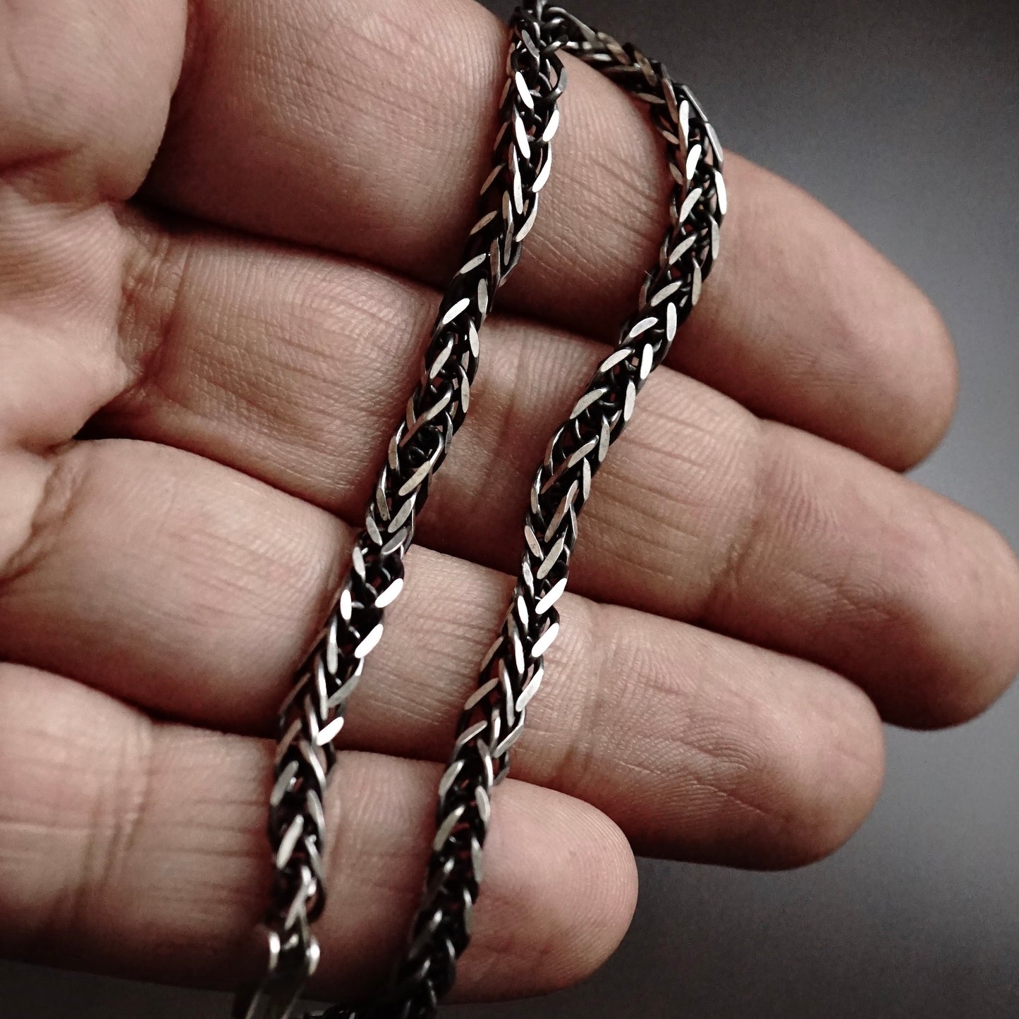 Pulsera de cadena de eslabones de plata - Plata de ley maciza 925 de 3 mm con sello, colección clásica de joyas para hombre, obra maestra turca