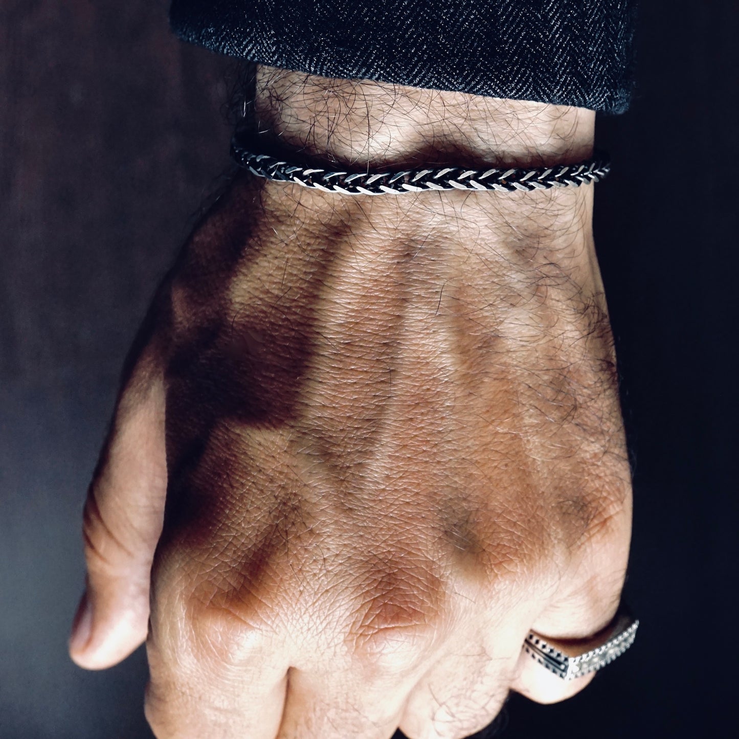 Pulsera de cadena de eslabones de plata - Plata de ley maciza 925 de 3 mm con sello, colección clásica de joyas para hombre, obra maestra turca
