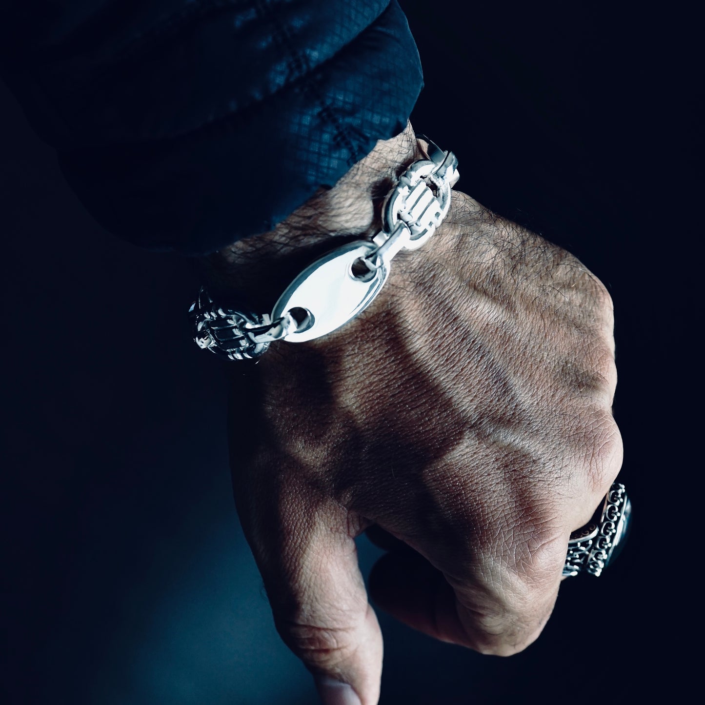 925 Sterling Silver Men’s Bracelet – Jumbo size Valter Chain, solid 17mm Wide, Heavy