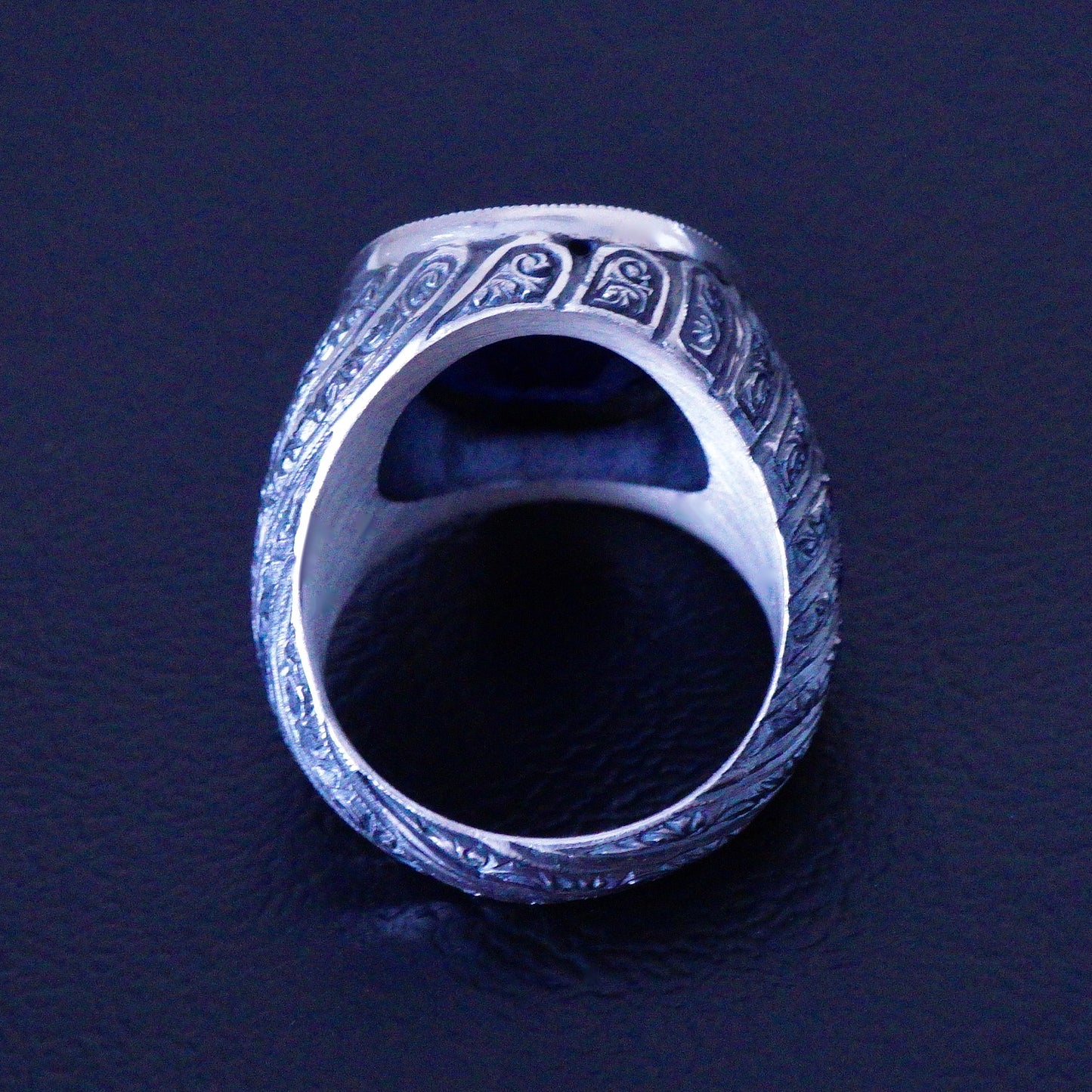 Silver Handmade Sapphire Ring natural gemstone solid 925 Sterling Unique Mens Jewelry