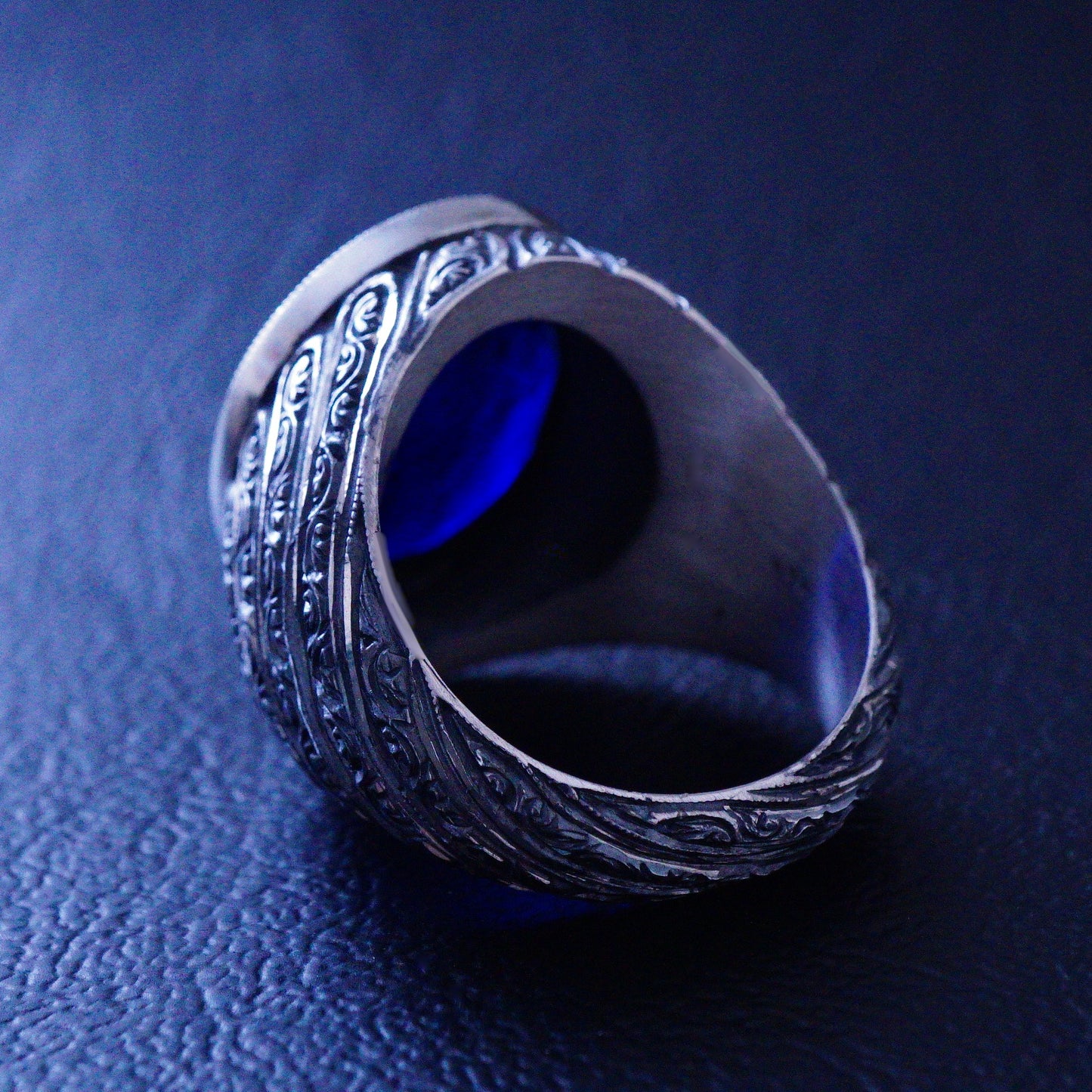 Silver Handmade Sapphire Ring natural gemstone solid 925 Sterling Unique Mens Jewelry