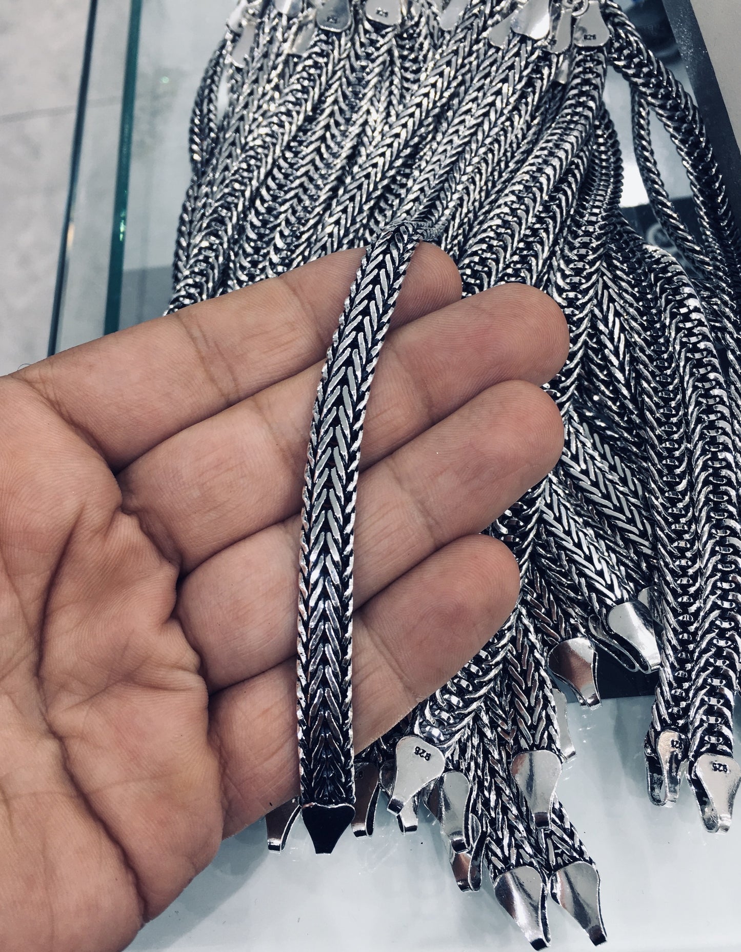 Silver Herringbone Chain Bracelet - 12mm Solid Sterling Silver 925 stamped, Classic Men's Jewelry Collection Turkish Masterwork