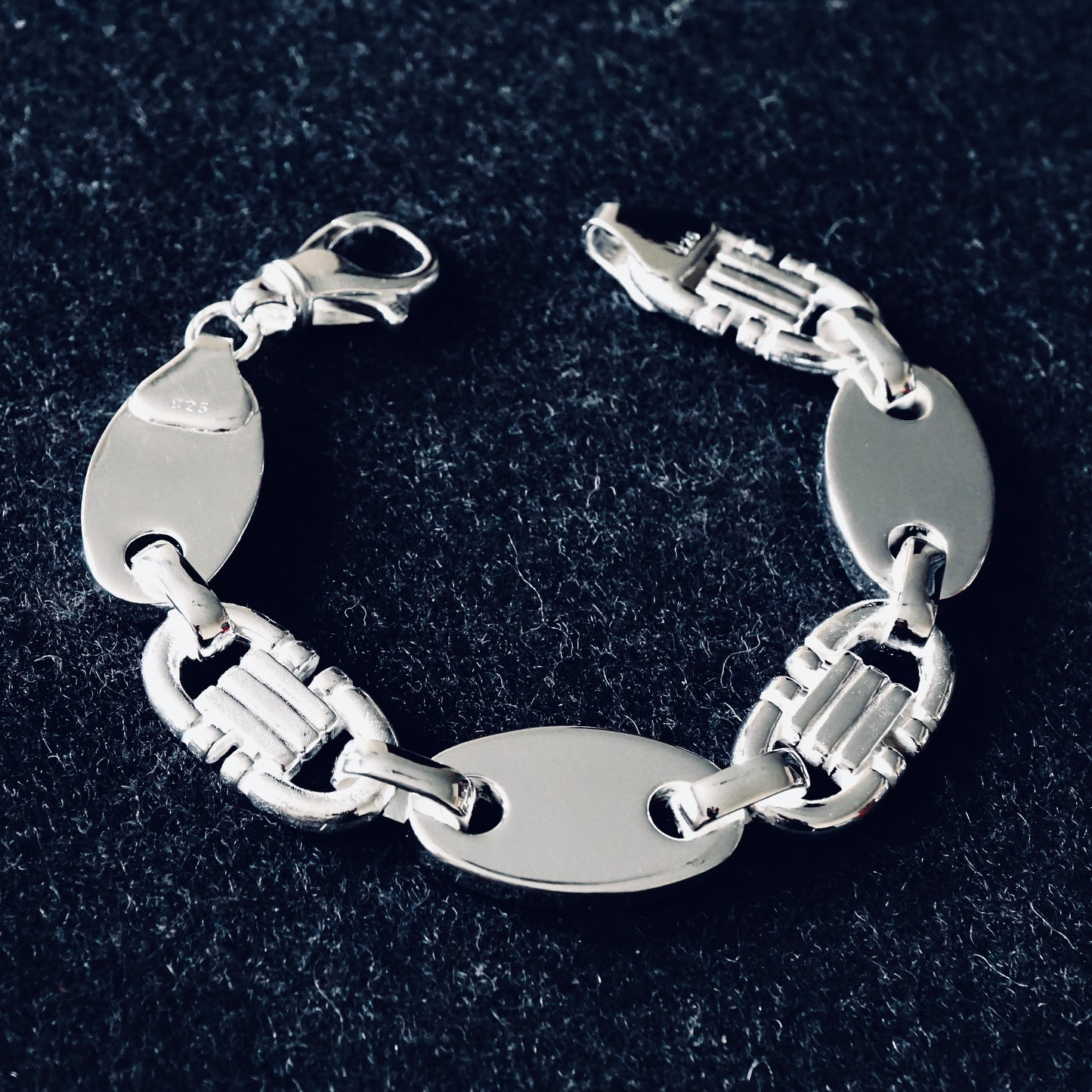 925 Sterling Silver Men’s Bracelet – Jumbo size Valter Chain, solid 17mm Wide, Heavy