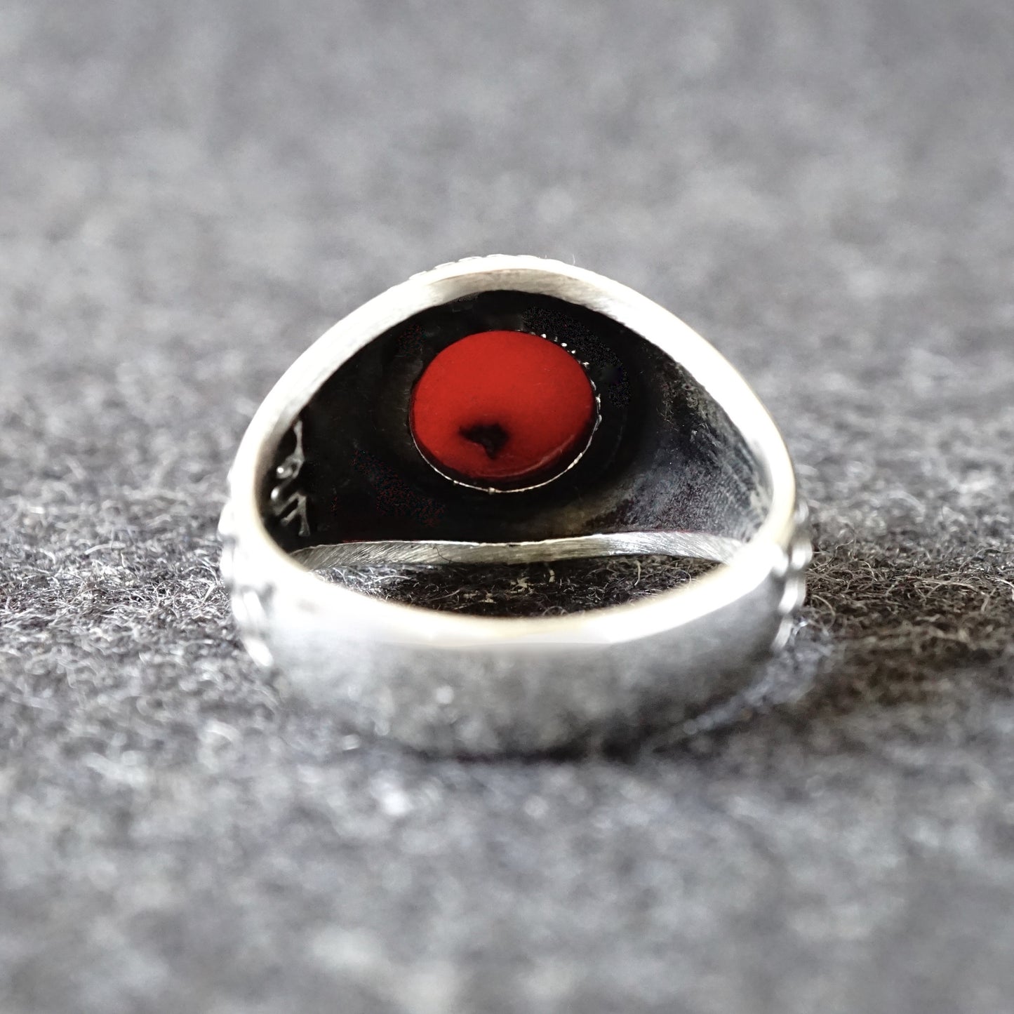 Genuine Red Coral Men's Ring – 925 Sterling Silver Handcrafted Artisan Jewelry