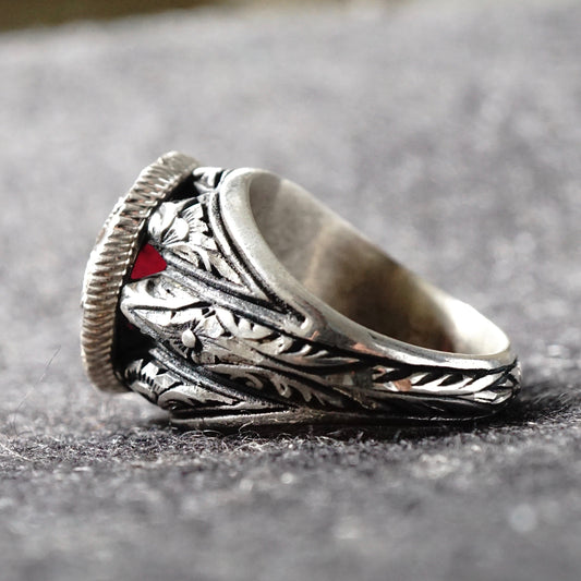 Handmade Silver Ring Ruby 6ct Pigeon Blood Natural Gemstone Unique Turkish Jewelry Masterpiece
