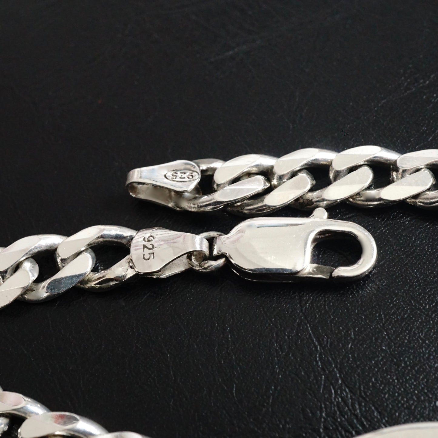 Silver Bracelet Idocrase Cuban Link Chain Neon Gemstone Unique Handmade Men's Jewelry
