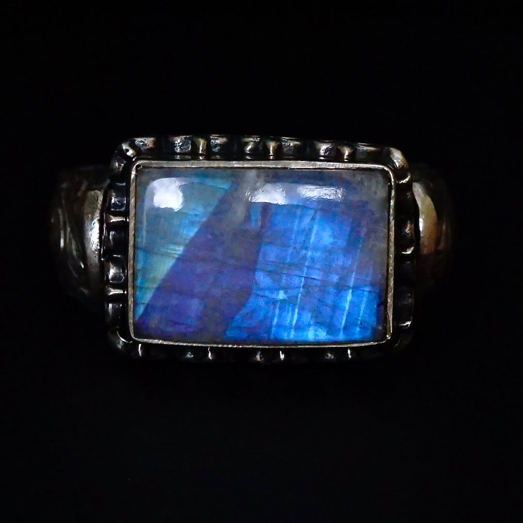 Rainbow Moonstone Ring Handmade Jewelry natural gemstone Unique Turkish Artisan