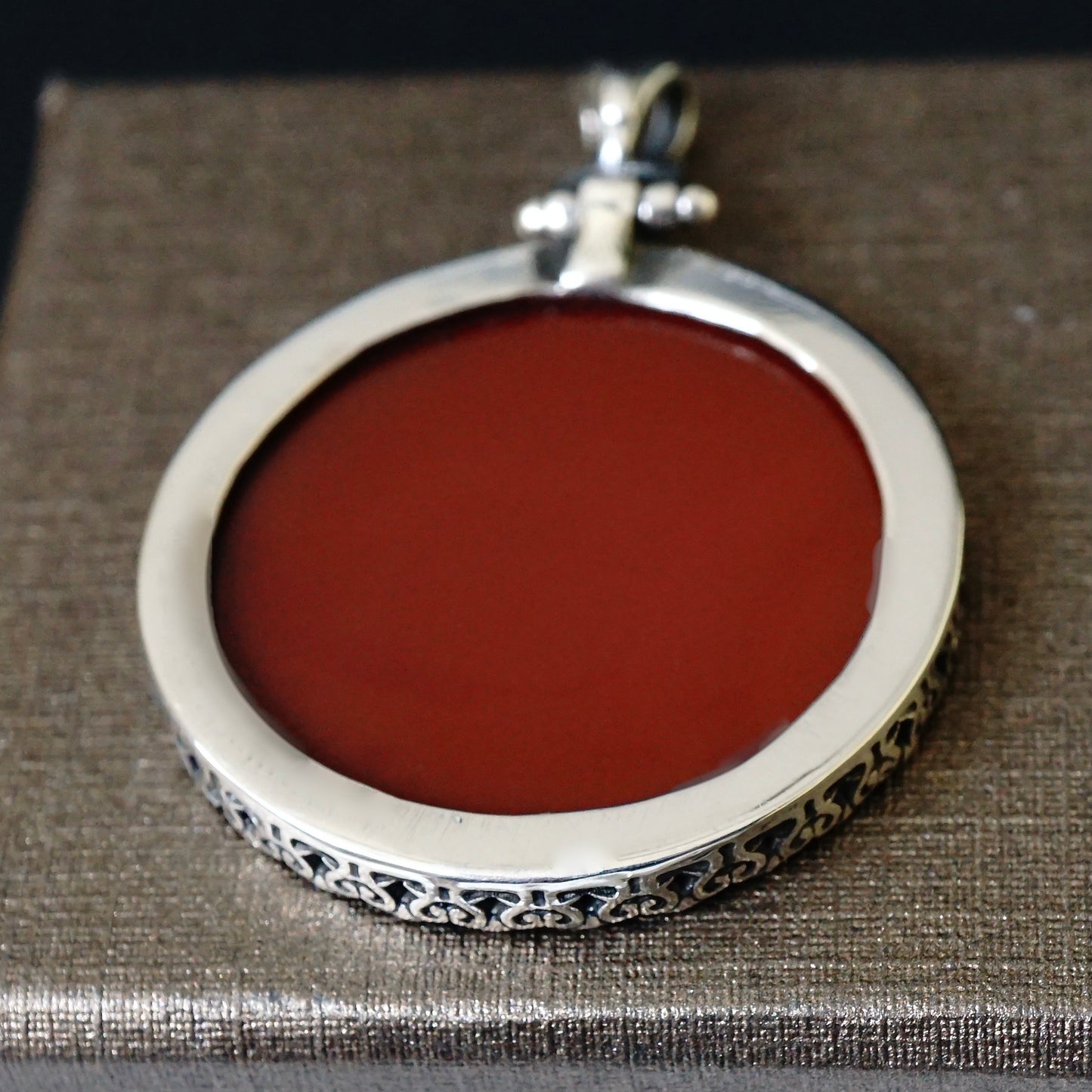 Pendant Carnelian Seal of Solomon Handmade Unique Master Hand-engraving 925 Sterling Silver natural Aqeeq gemstone Islamic Talisman Amulet