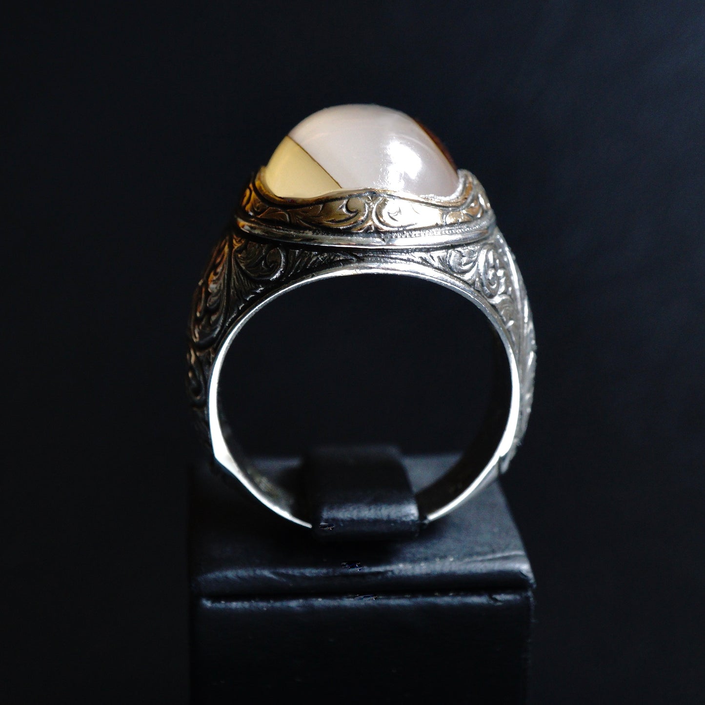 Silver Eye Agate Ring Handmade Unique Mens Jewelry Solid 925 Sterling  Natural Gemstone Sulemani Aqeeq Artisan engraved