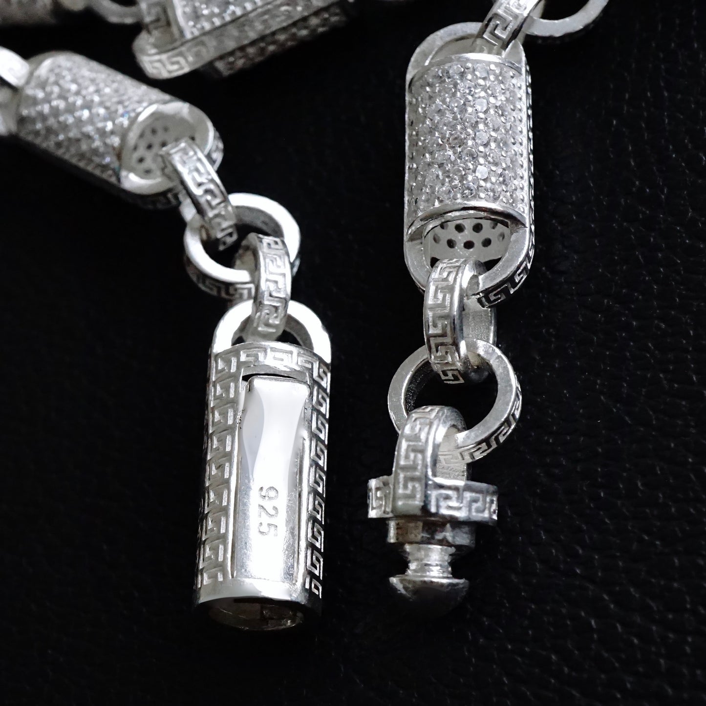 Silver Mens Necklace Iced Out Designer Chain Solid 925 Sterling Silver Exclusive Jewelry for him