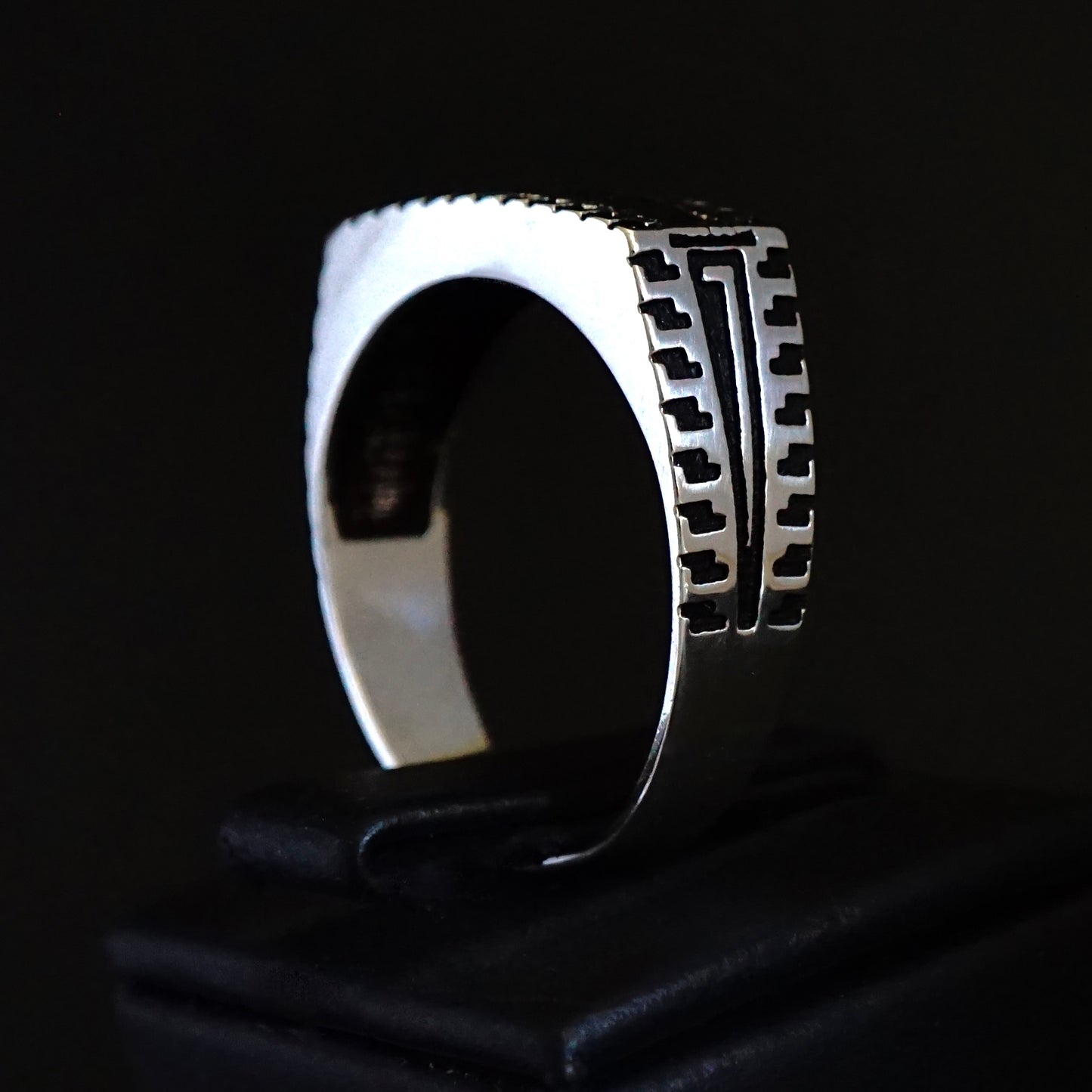 Silver Mens Ring with Marcasite stones 925 Sterling natural Marcasite Simple Elegant Design Jewelry for Men