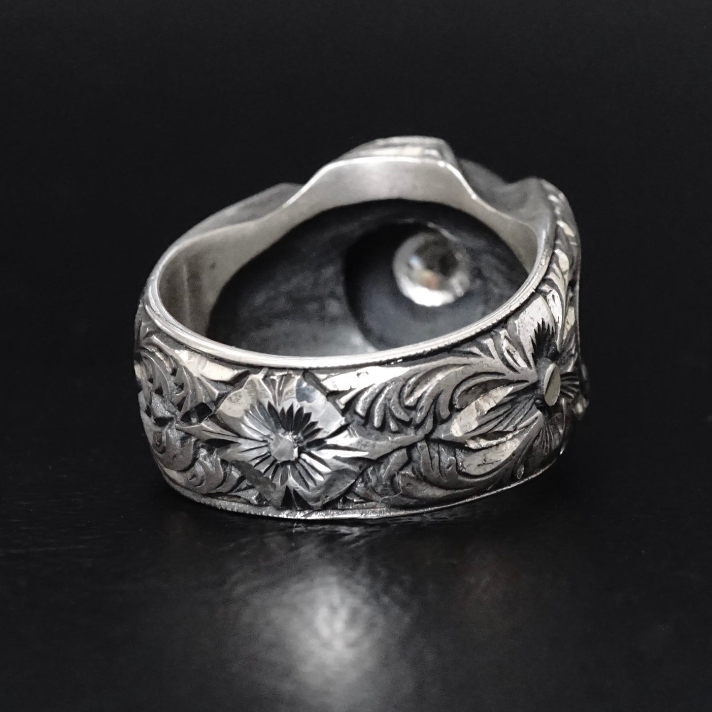 Handcrafted Silver Mens Ring 1.3 ct Moissanite Unique Turkish Jewelry Masterwork size US10