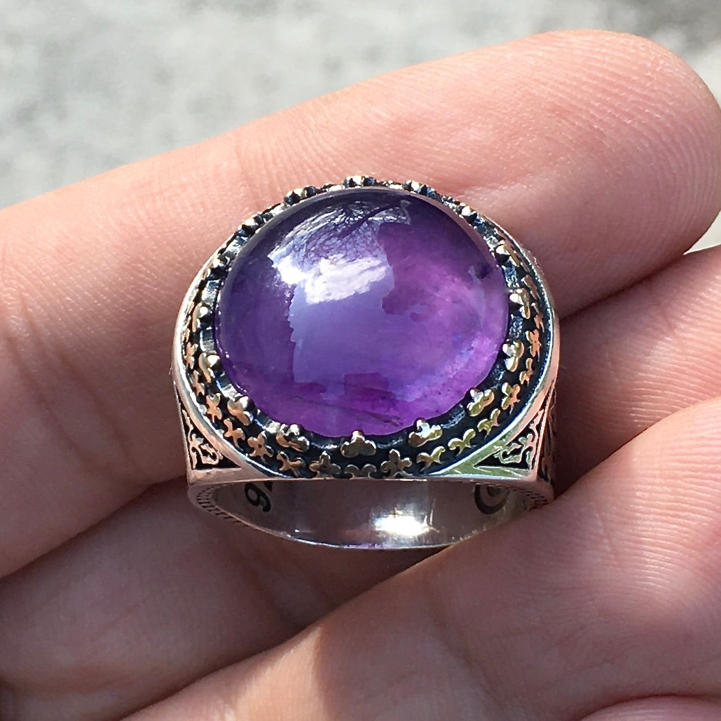 Buy Natural Amethyst Ring, 925 Sterling Silver, Statement Ring, Handmade  Silver Jewelry, Purple Amethyst Ring, Amethyst Gemstone Ring, Amethyst Men's  Ring, Statement Ring, Promise Ring, Gift For HIm Online at desertcartINDIA