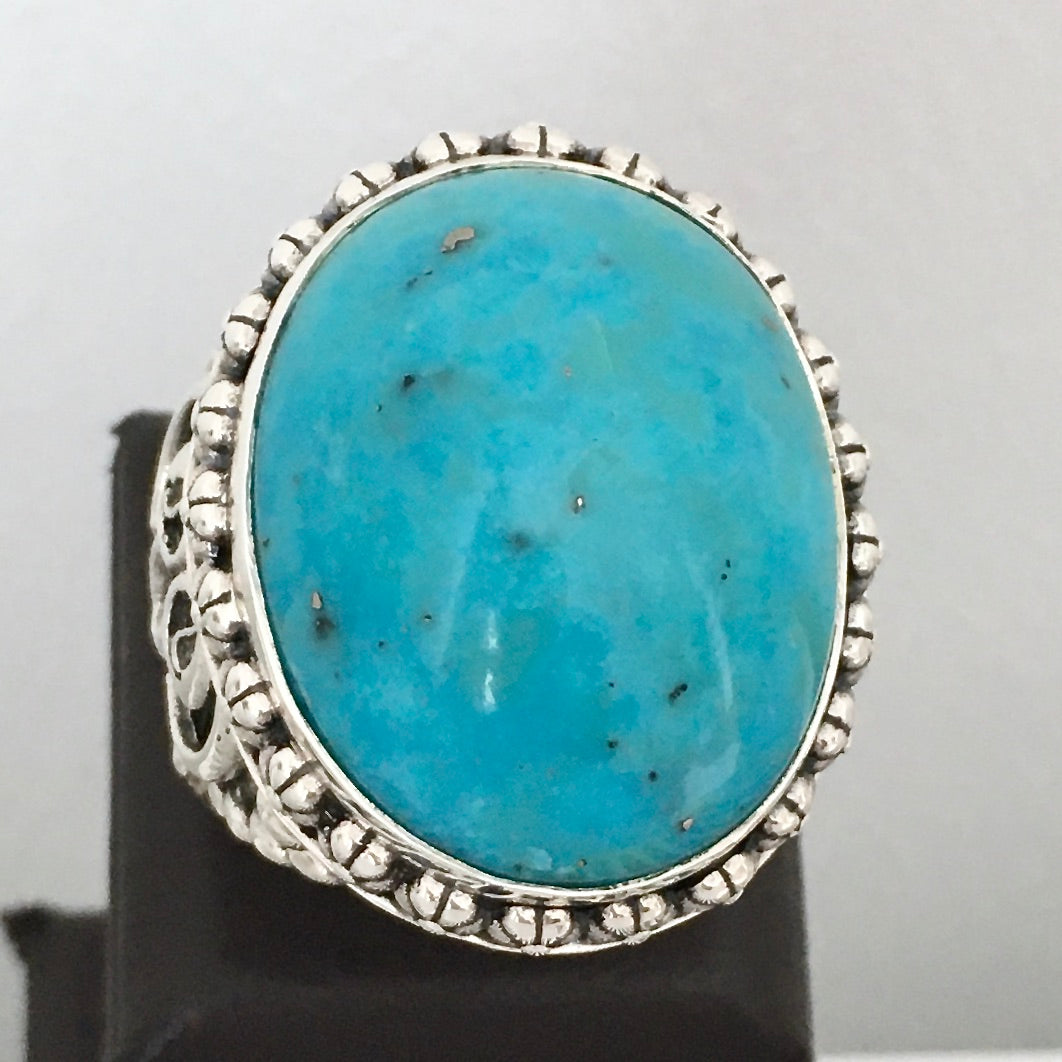 Silver Ring natural Turquoise Firoza gemstone Unique Handmade Men's Jewelry Sterling 925