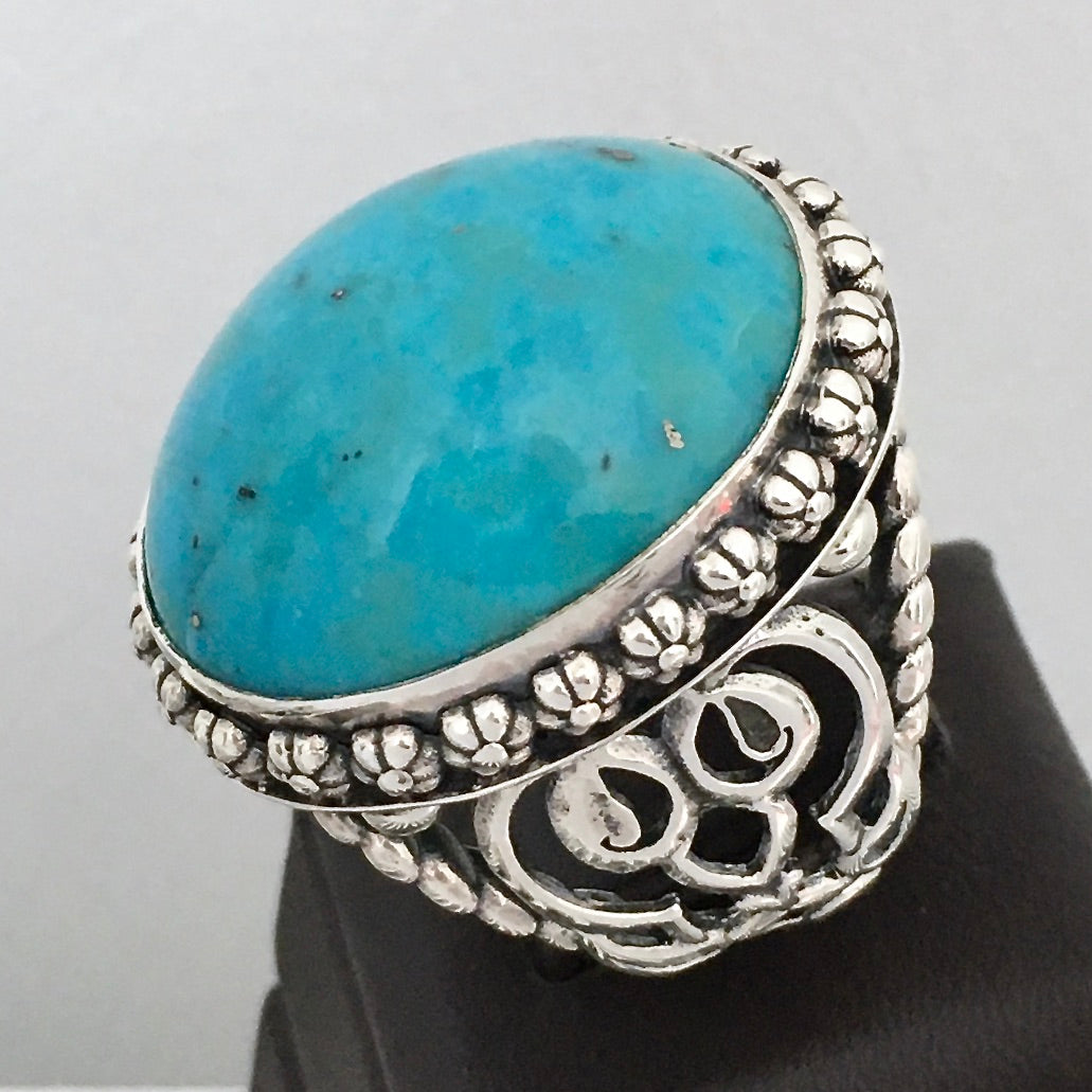 Turquoise (Firoza) Ring from One Of a Kind Collection made in 925 High  Quality Silver.
