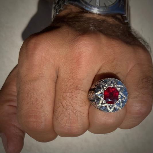 Handmade Silver Ring Ruby 6ct Pigeon Blood Natural Gemstone Unique Turkish Jewelry Masterpiece