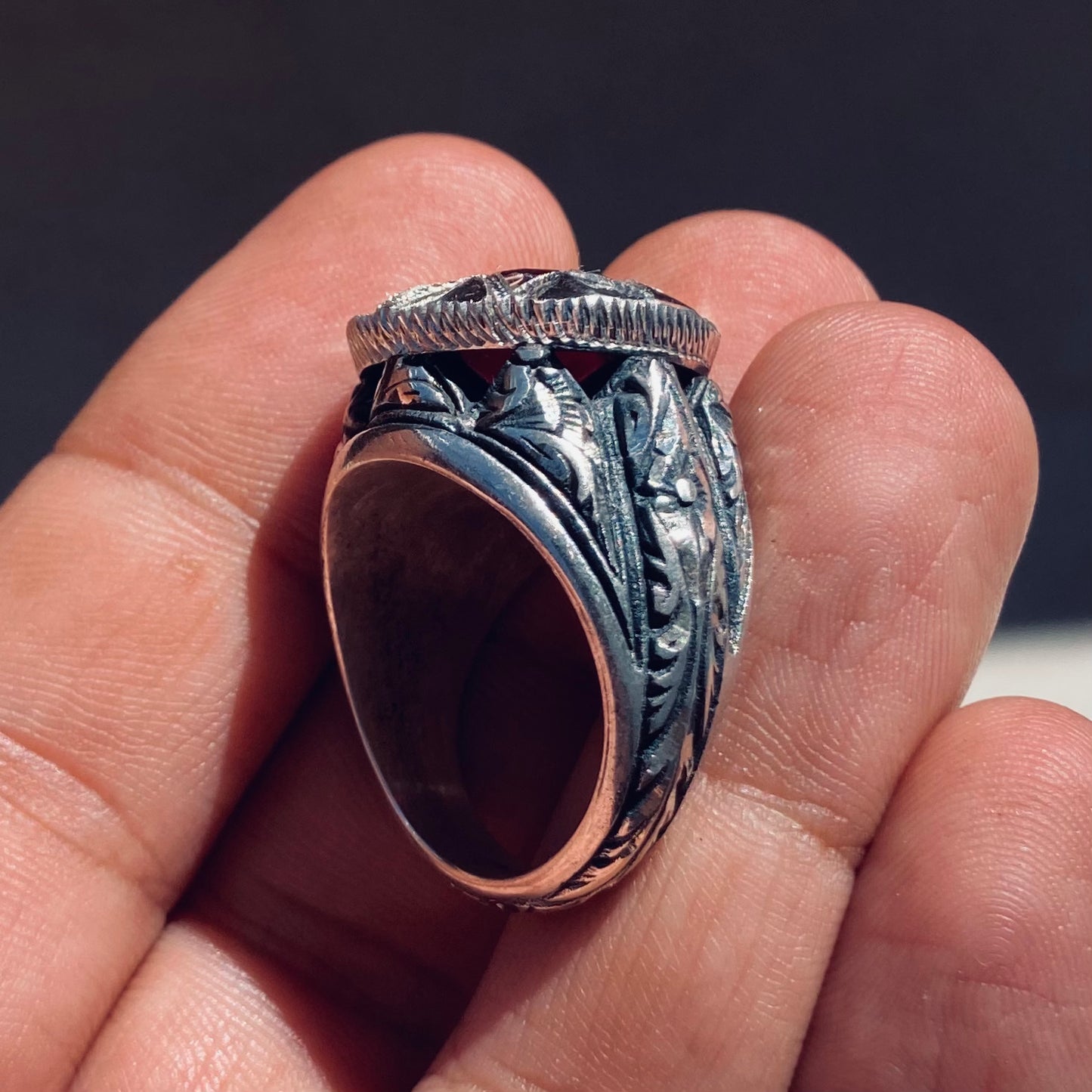 Handmade Silver Ring Ruby 6ct Pigeon Blood Natural Gemstone Unique Turkish Jewelry Masterpiece
