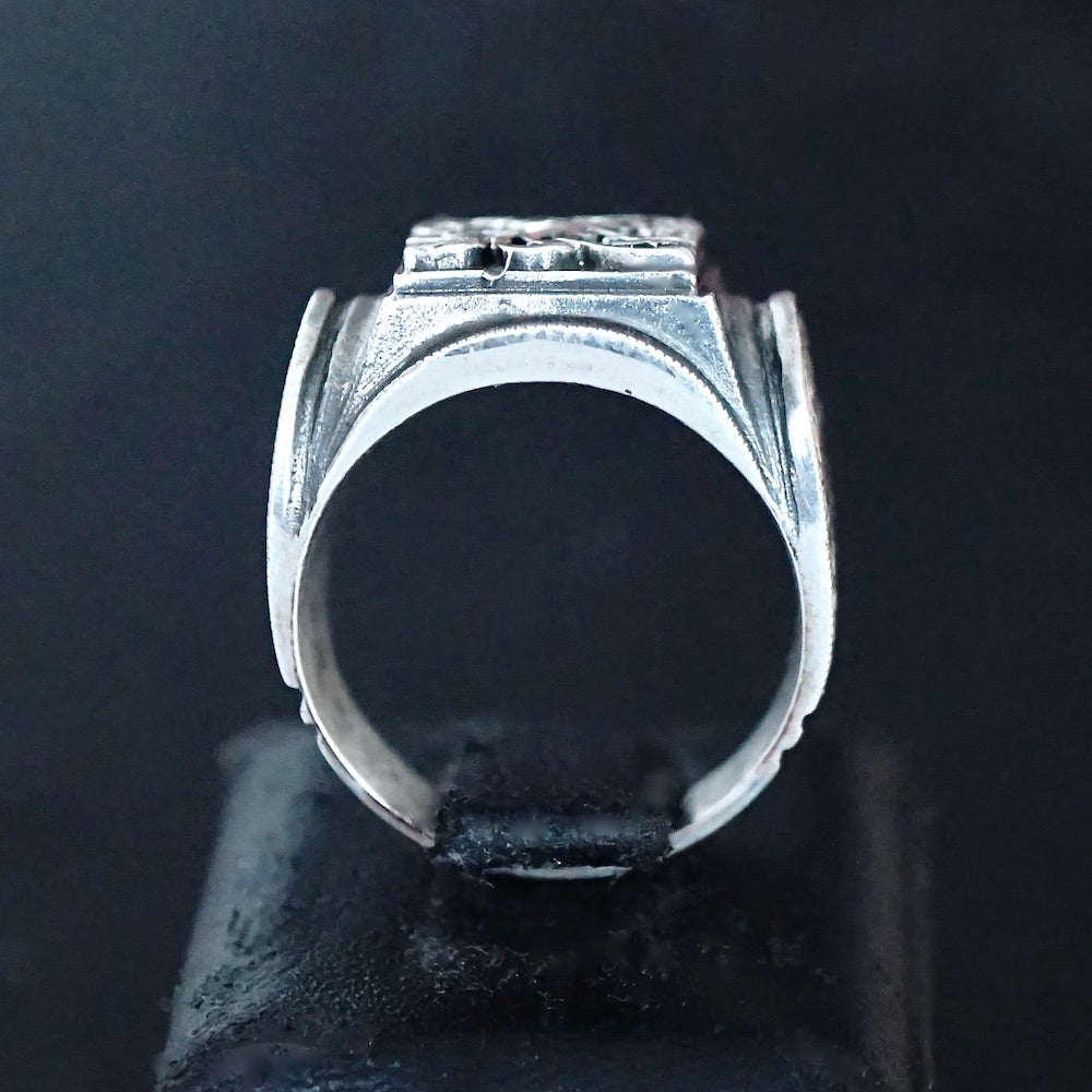 925 Sterling Silver Solid Handcrafted Engraved Unique Men's Ring Turkish Anatolian Ottoman Jewelry