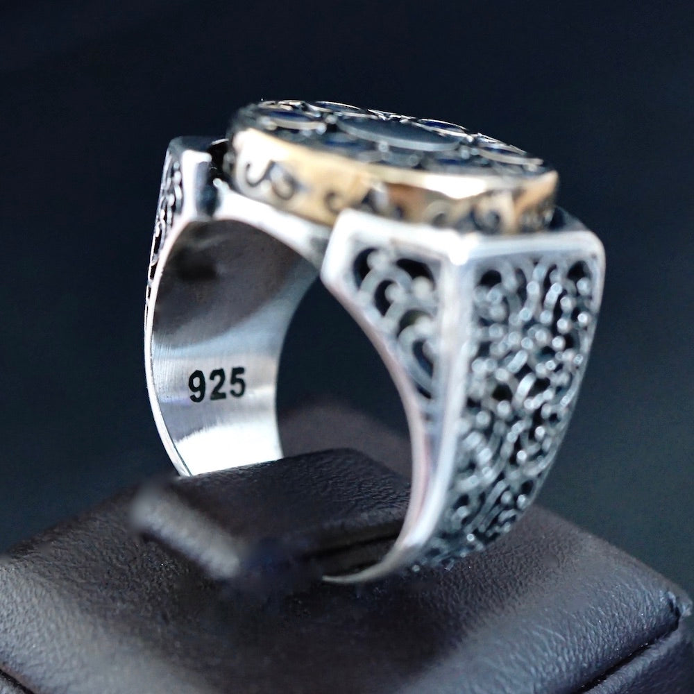 925 Sterling Silver Men's Ring Black Diamond Bullet Spinning Revolver Design Unique Jewelry