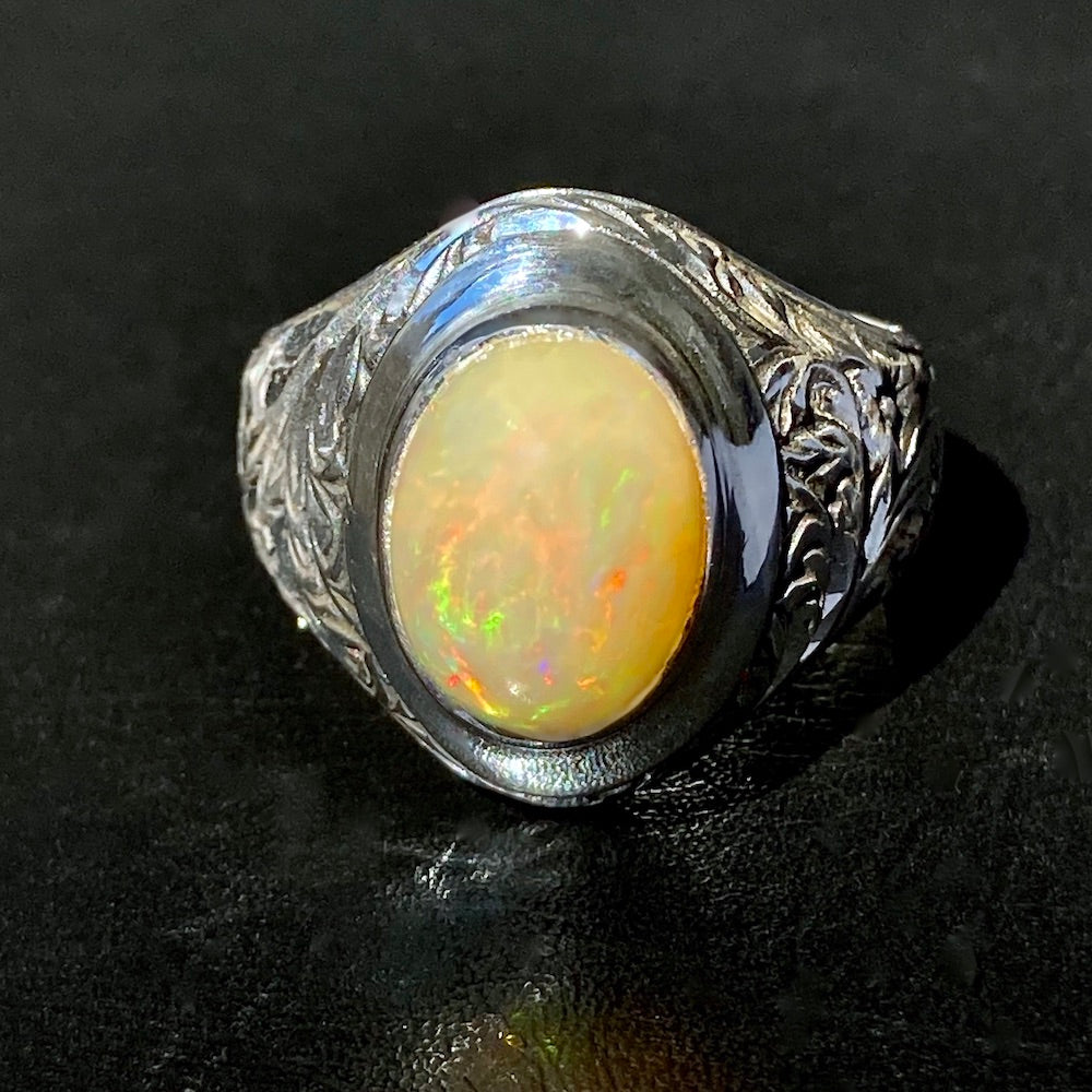 Ethiopian opal store mens ring