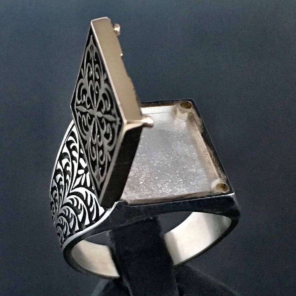 925 Sterling Silver Poison Box Ring Turkish Artisan Jewelry