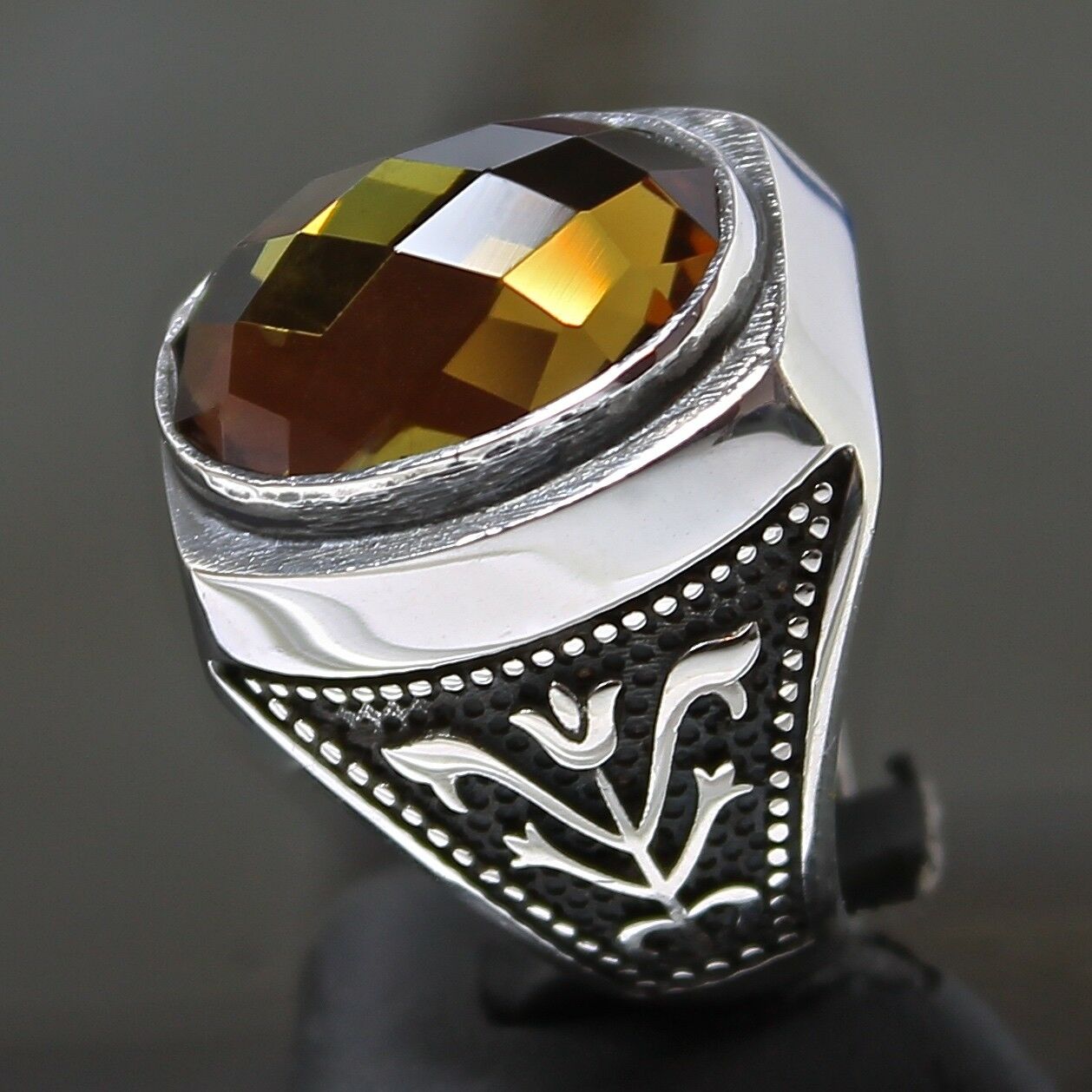 925 Sterling Silver Mens Ring Diaspore Color Changing Turkish Gemstone Sultanit Unique Jewelry