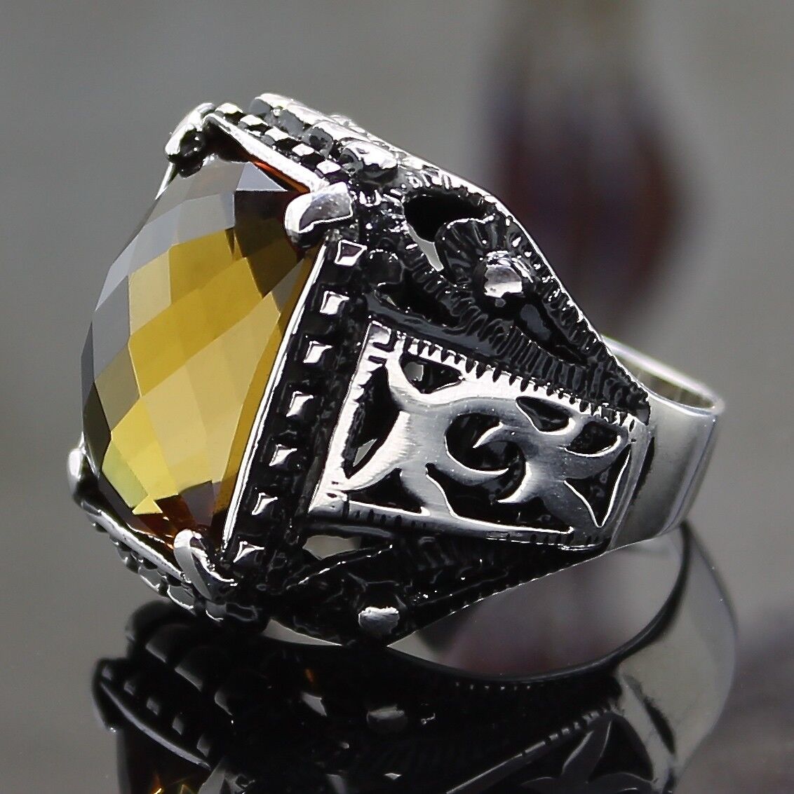 Gemstone men's ring on sale design